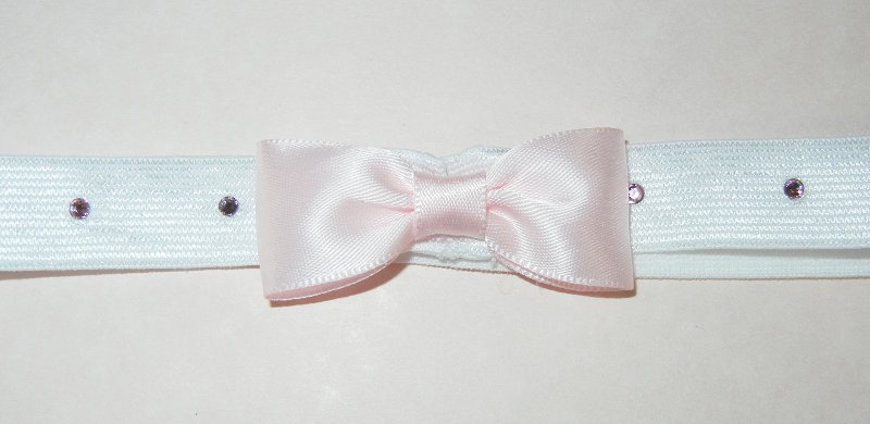 Baby Head Band with Pink Bow & Crystals